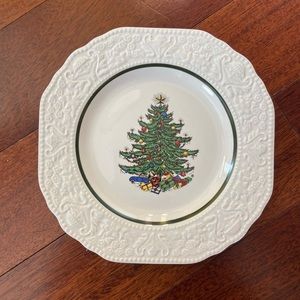 Cuthbertson embossed original Christmas tree bread & butter plate.